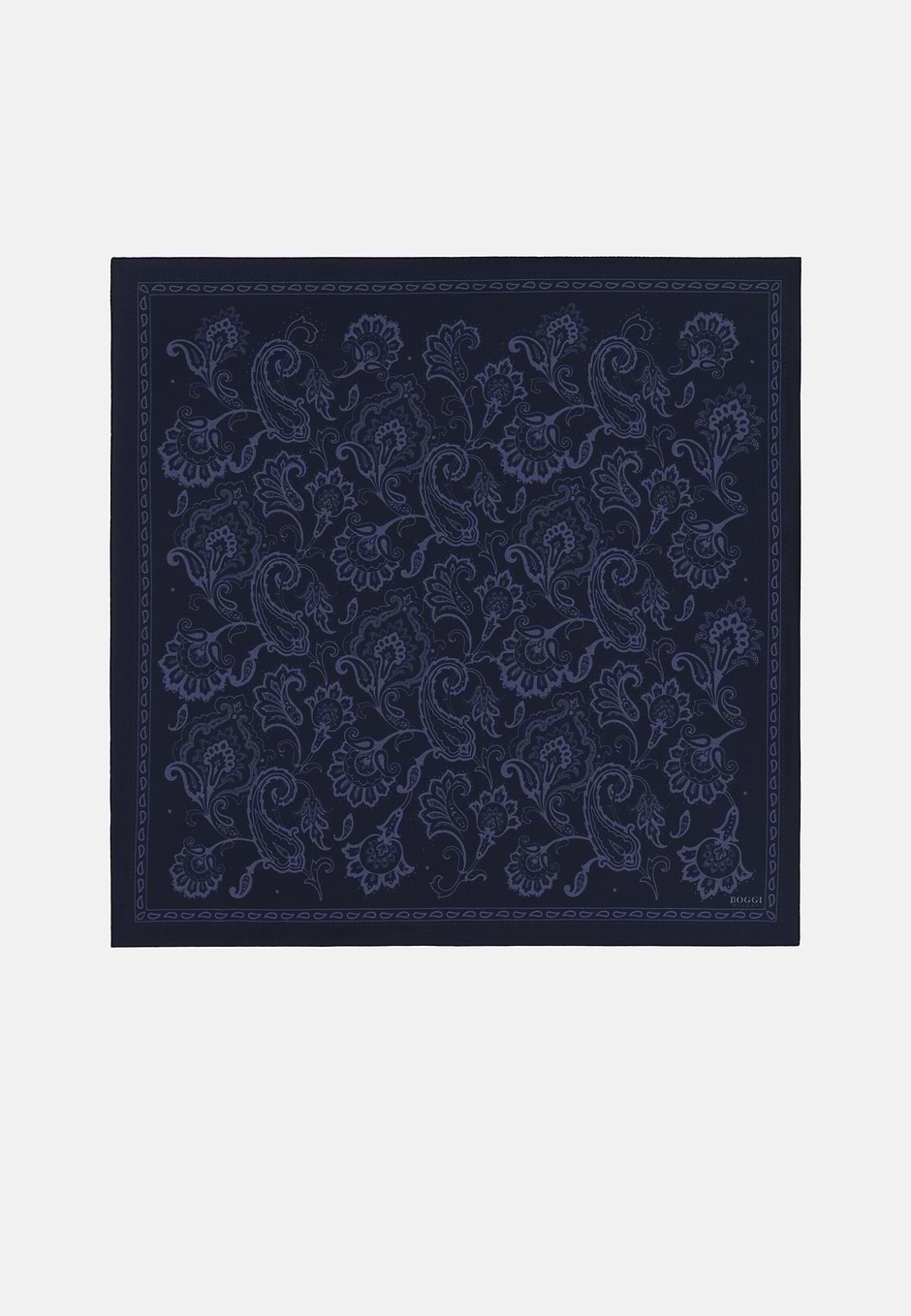 Bandana Motivo Cachemir De Seda, Azul  Marino, hi-res