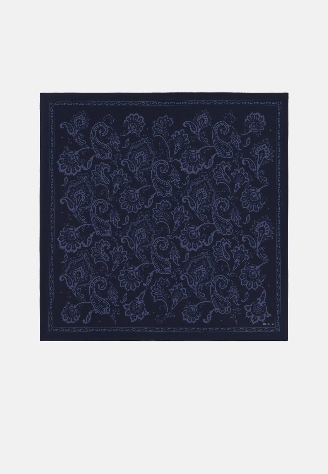 Bandana aus Seide mit Cashmere-Muster, Navy blau, hi-res, 1