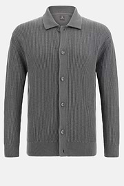 100% Organic Cotton Knitted Cardigan, Charcoal, hi-res