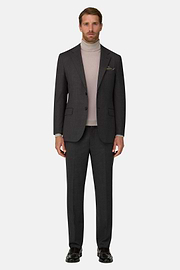 Suit Micro Patterned Wool Blend, Brown, thumb, 2