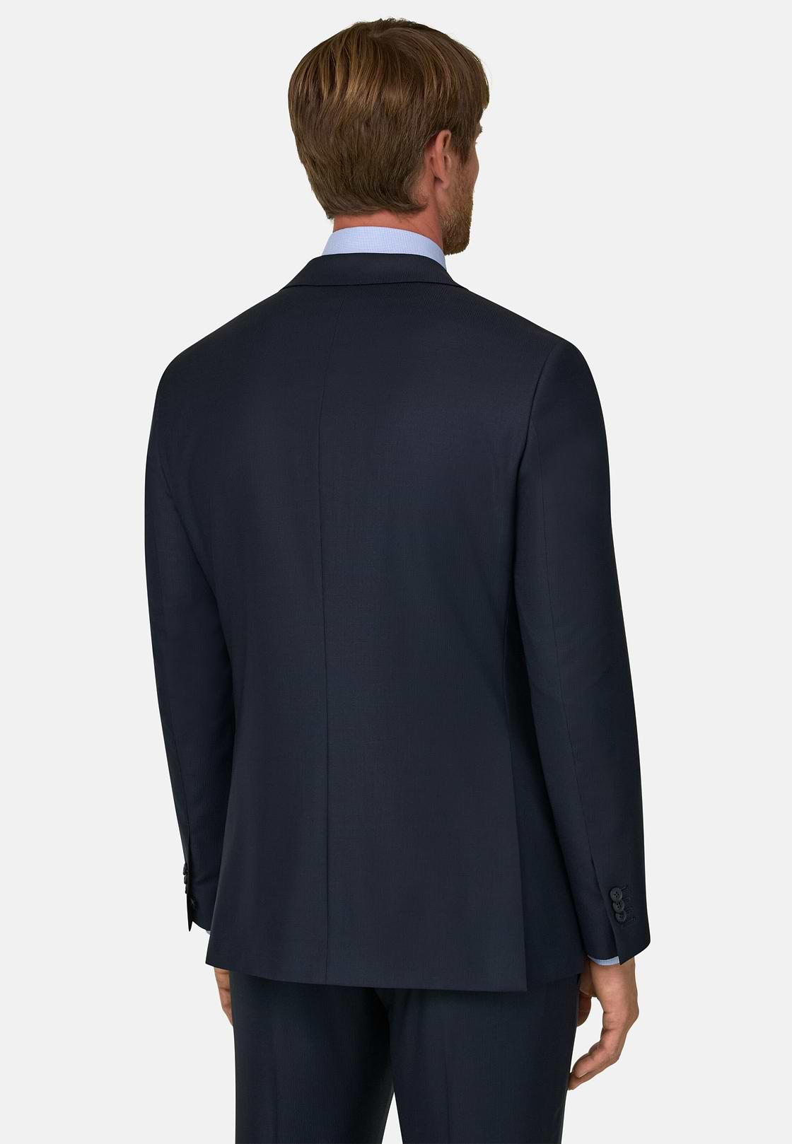 Pak Krijtstreep in Elastisch Wol, Navy blue, hi-res, 5