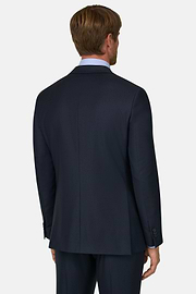 Pak Krijtstreep in Elastisch Wol, Navy blue, thumb, 5