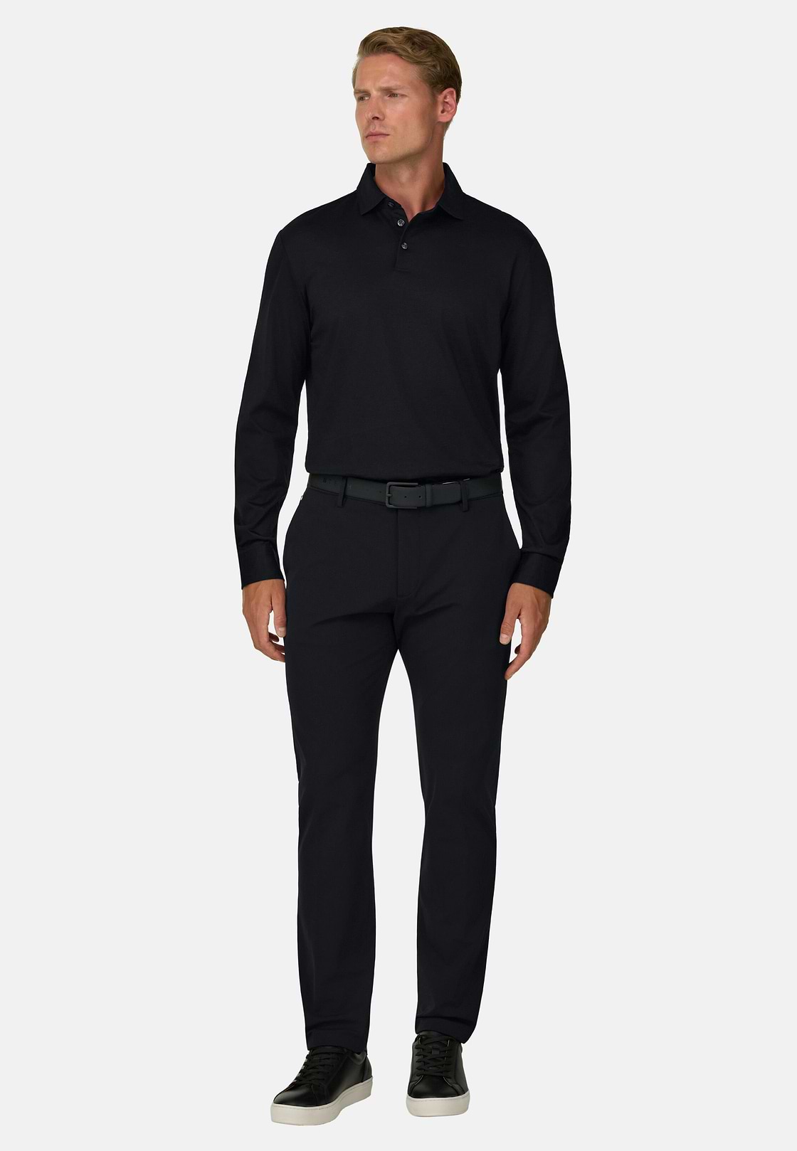 Ls Pima Cotton Polo, Black, hi-res, 2