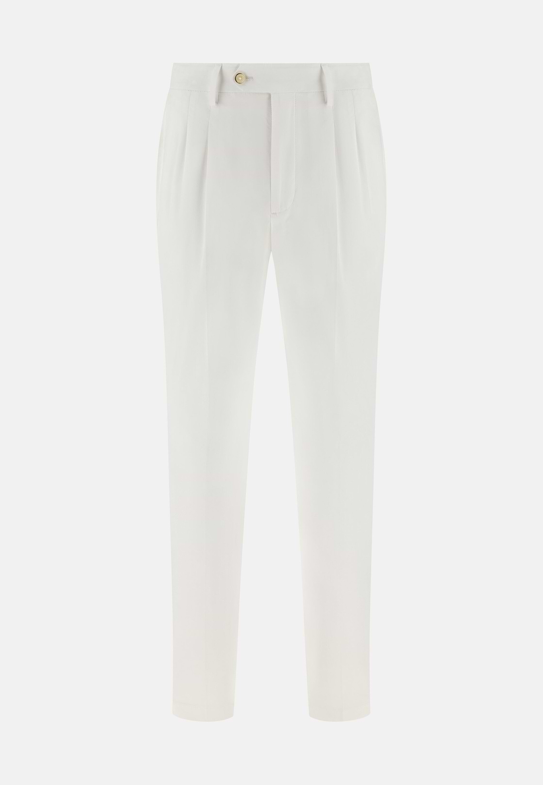 Pantaloni In Cotone Tencel, Bianco, hi-res, 5