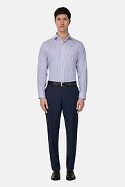 Camicia A Righe In Cotone Regular Fit, Blu, thumb, 2