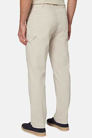 Stretch Cotton Trousers, Cream, hi-res