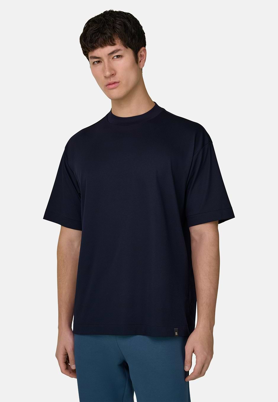 T-Shirt With S.Cafè® Yarn, Navy blue, hi-res