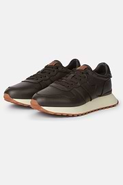 Sneakers In Pelle Bottalata, Marrone, hi-res