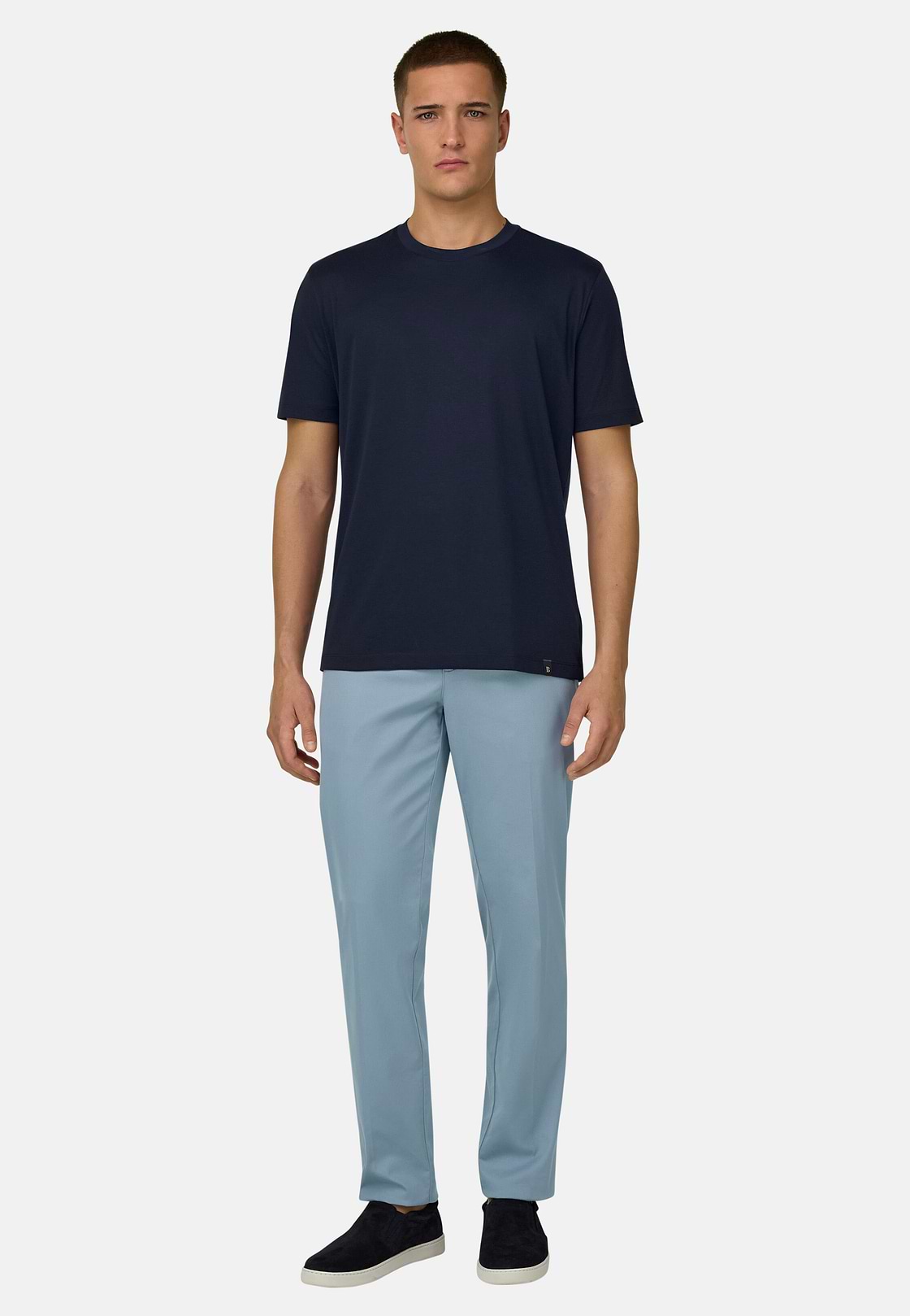 Silk Blend T-Shirt, Navy blue, hi-res, 2