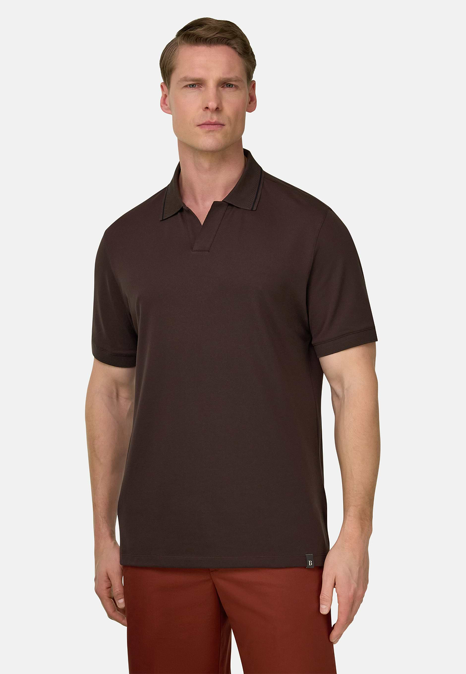 Poloshirt Aus Leistungsstarkem Piqué Mit S-Cafè®-Garn, Dunkelbraun, hi-res