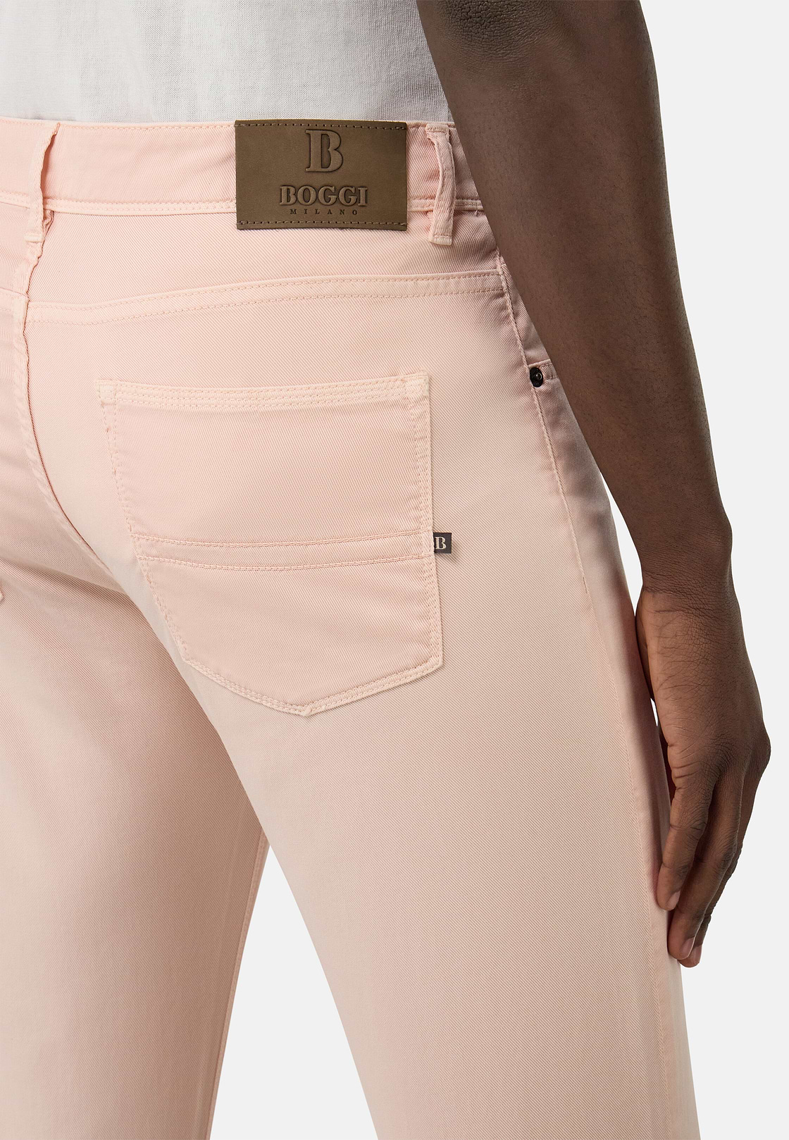 Stretch Cotton/Tencel Jeans, Pink, hi-res