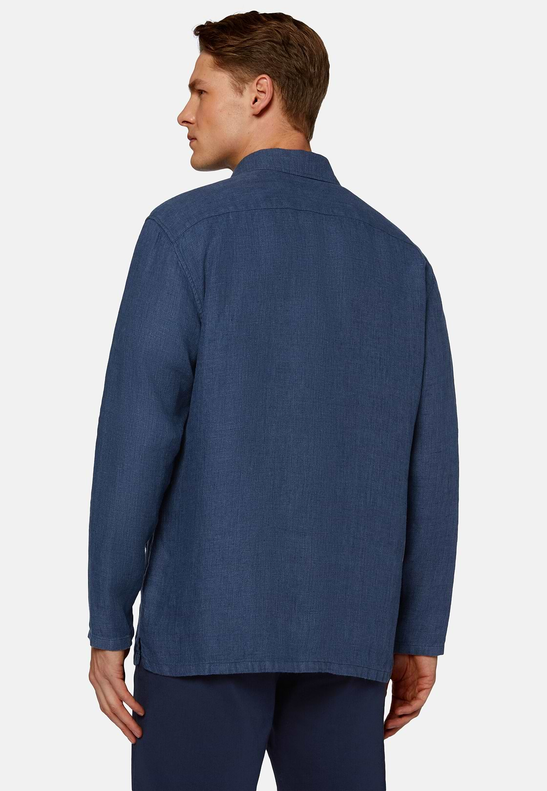 Veste Chemise En Lin, Bleu, hi-res