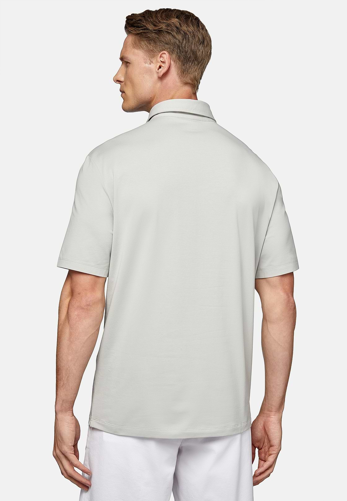 Polo Shirt In Stretch Supima Cotton, Light grey, hi-res