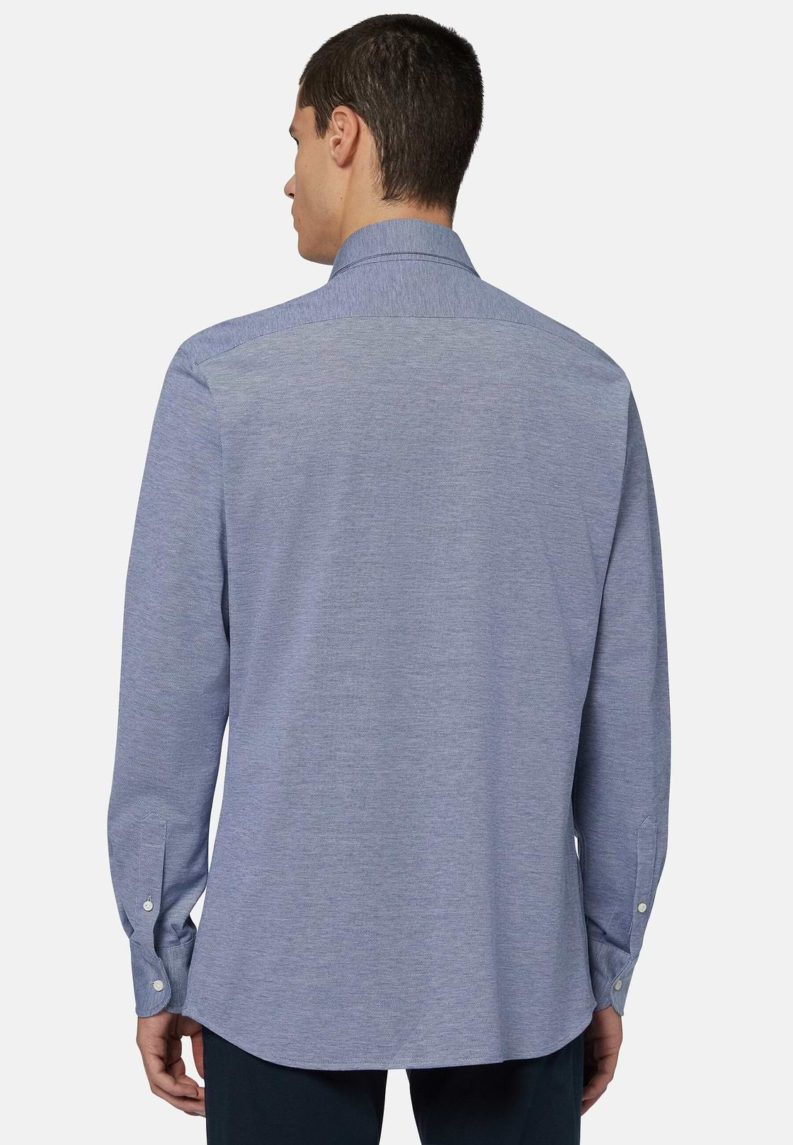 Polo Chemise en Piqué, Bleu, hi-res