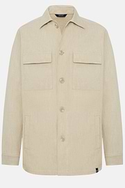 Veste Chemise Link En Coton Et Lin, Beige, hi-res