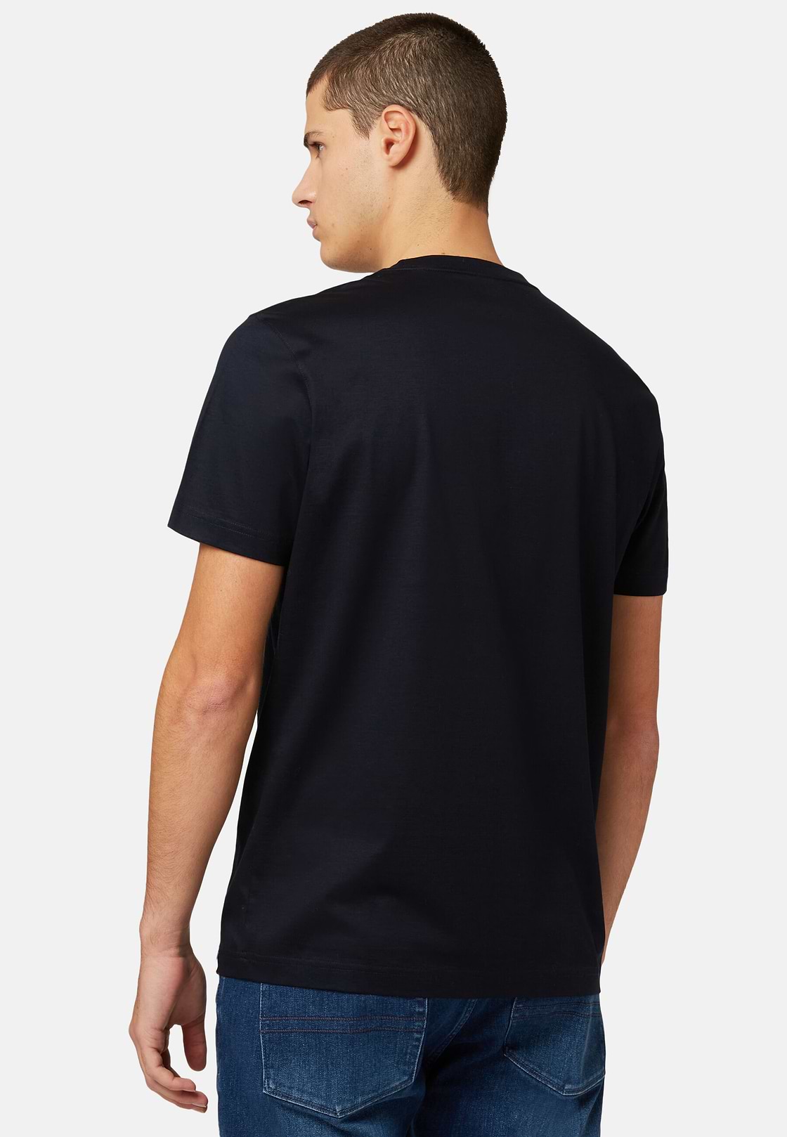Camiseta De Punto De Algodón Pima, azul marino, hi-res