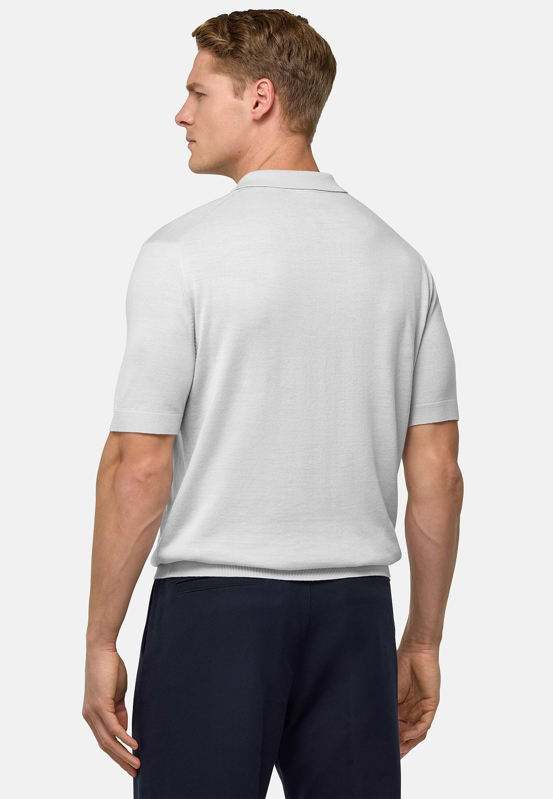 Polo Maille En Laine Mérinos, La glace, hi-res