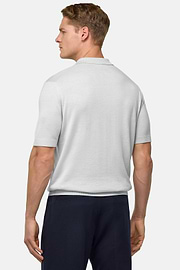 Polo Maille En Laine Mérinos, La glace, hi-res