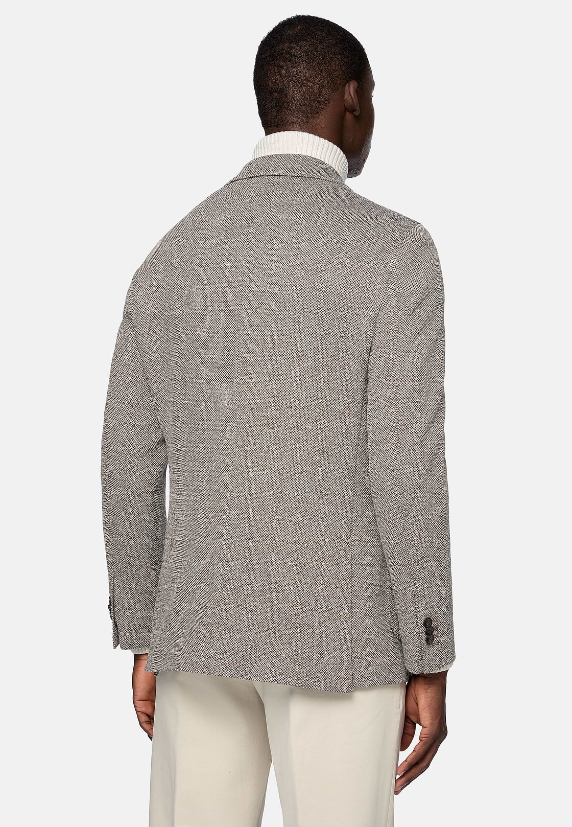 B Jersey Dove Grey Jacket In Cotton and Polyester, Taupe, hi-res