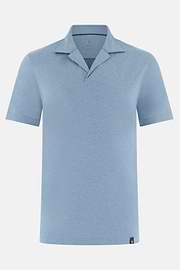 Polo In Misto Lino, Azzurro, thumb, 5