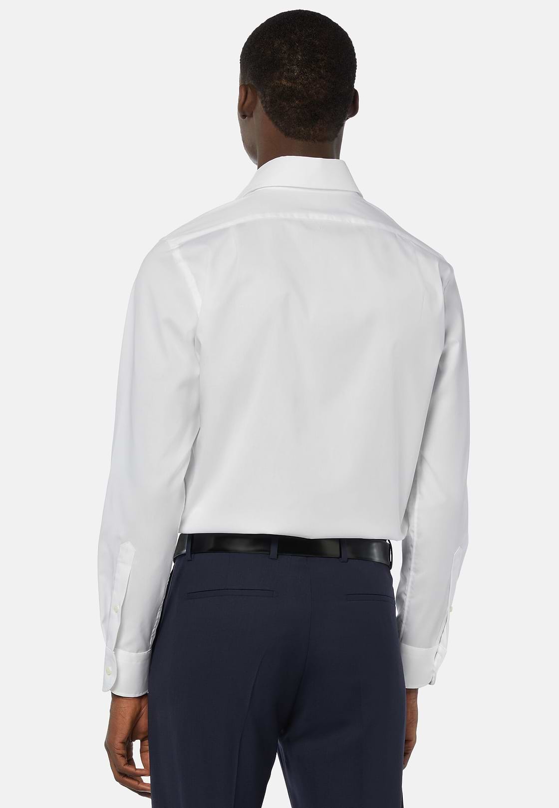Regular Fit White Pinpoint Cotton Shirt, White, hi-res