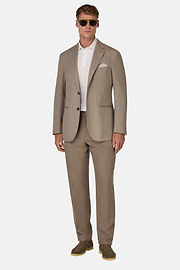 Wool, Linen and Silk Jacket, Taupe, hi-res