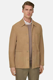 Americana Camisera Work De Piel, Beige, thumb, 2