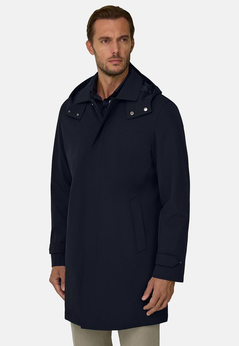 B Travel Technical Nylon Raincoat, Navy blue, hi-res