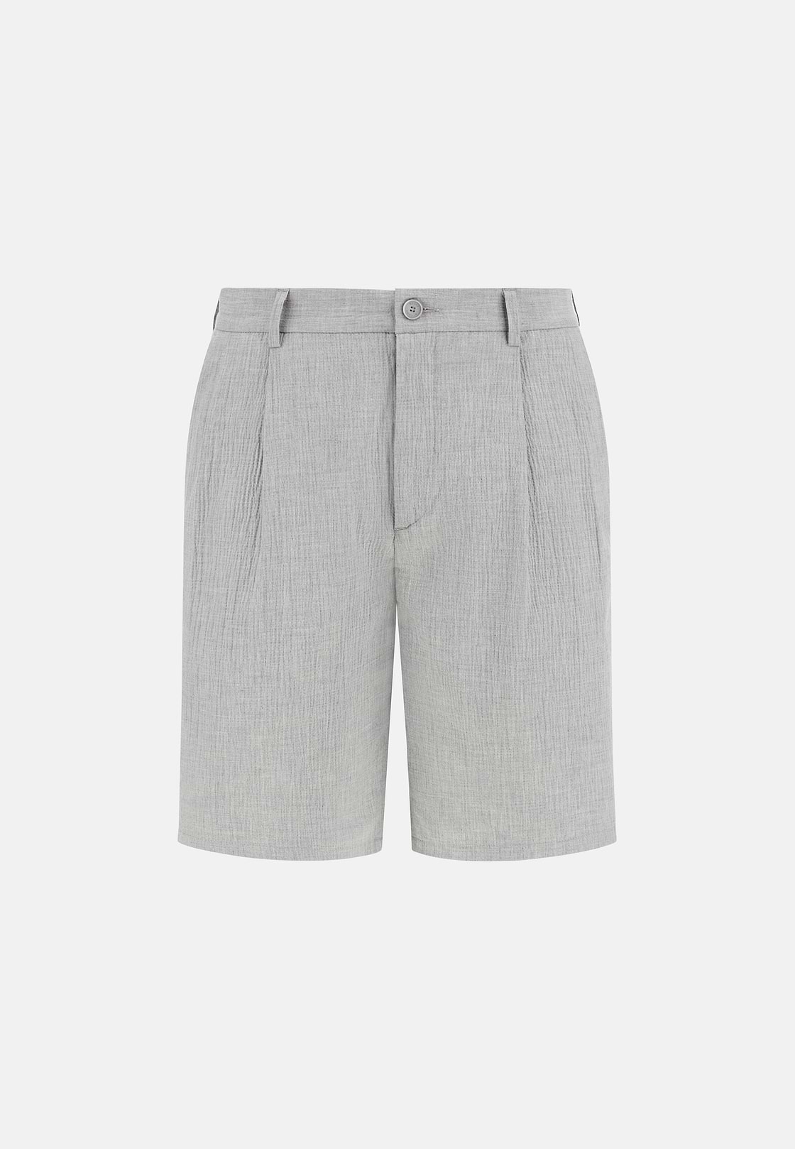 Bermuda In Seersucker Di Cotone, Light grey, hi-res