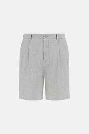 Bermuda In Seersucker Di Cotone, Light grey, hi-res
