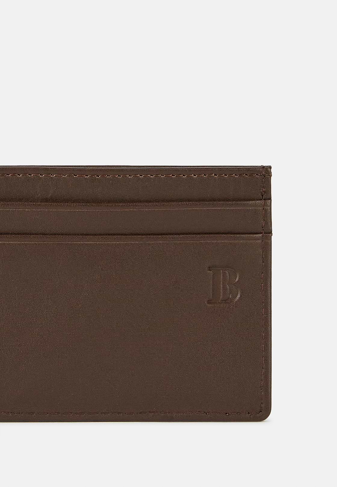Porte-Cartes En Cuir, Marron, hi-res