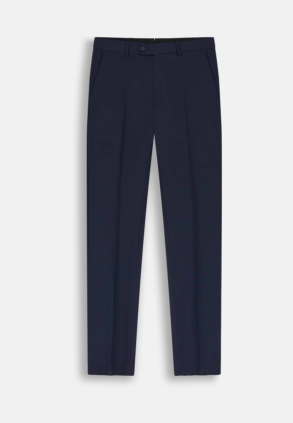 Trousers in Pure Wool Travel, Blue, hi-res, 6