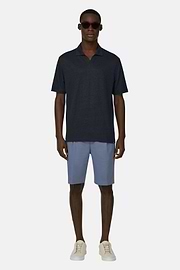 Polo En Jersey De Lin Extensible, Bleu marine, thumb, 2