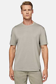 T-shirt En Coton Supima Extensible, Taupe, hi-res