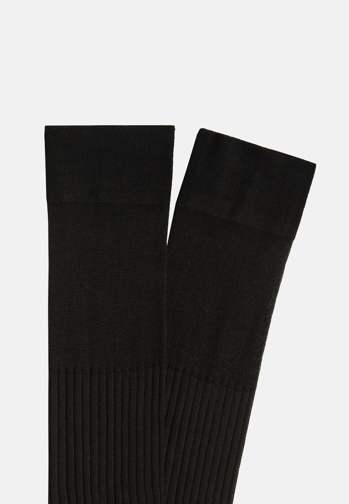 Ribbed Cotton Socks, Black, hi-res
