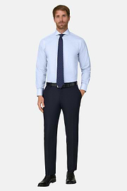 Shirt Checked Cotton Poplin Slim Fit, Light Blue, thumb, 2