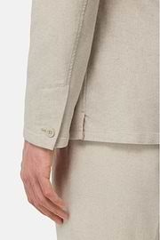 Giacca Camicia Sabbia Diagonale In Cotone E Lino, Sabbia, hi-res