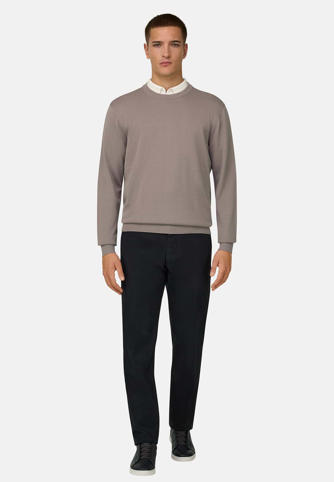 Cotton Crew Neck, Taupe, hi-res, 2