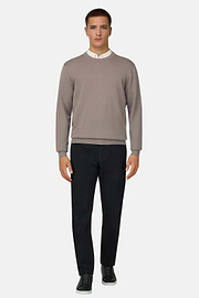 Cotton Crew Neck, Taupe, thumb, 2