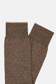 Pinpoint Cotton Socks, Taupe, hi-res