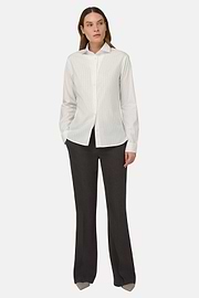 Camicia A Righe In Cotone Seta Regular Fit, Bianco, thumb, 2