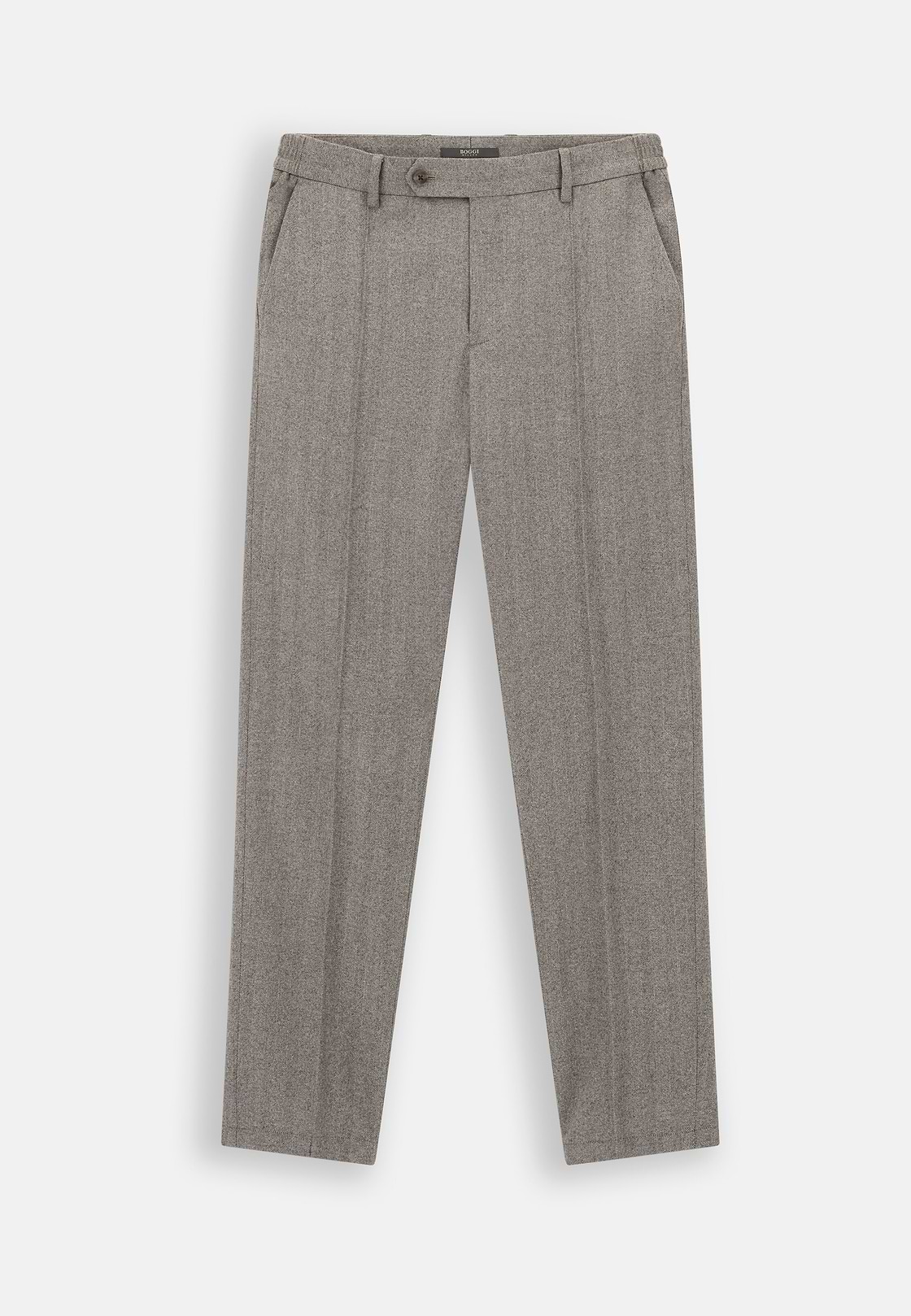 Trousers in Herringbone Flannel, Taupe, hi-res, 6