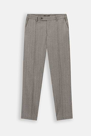 Trousers in Herringbone Flannel, Taupe, thumb, 6