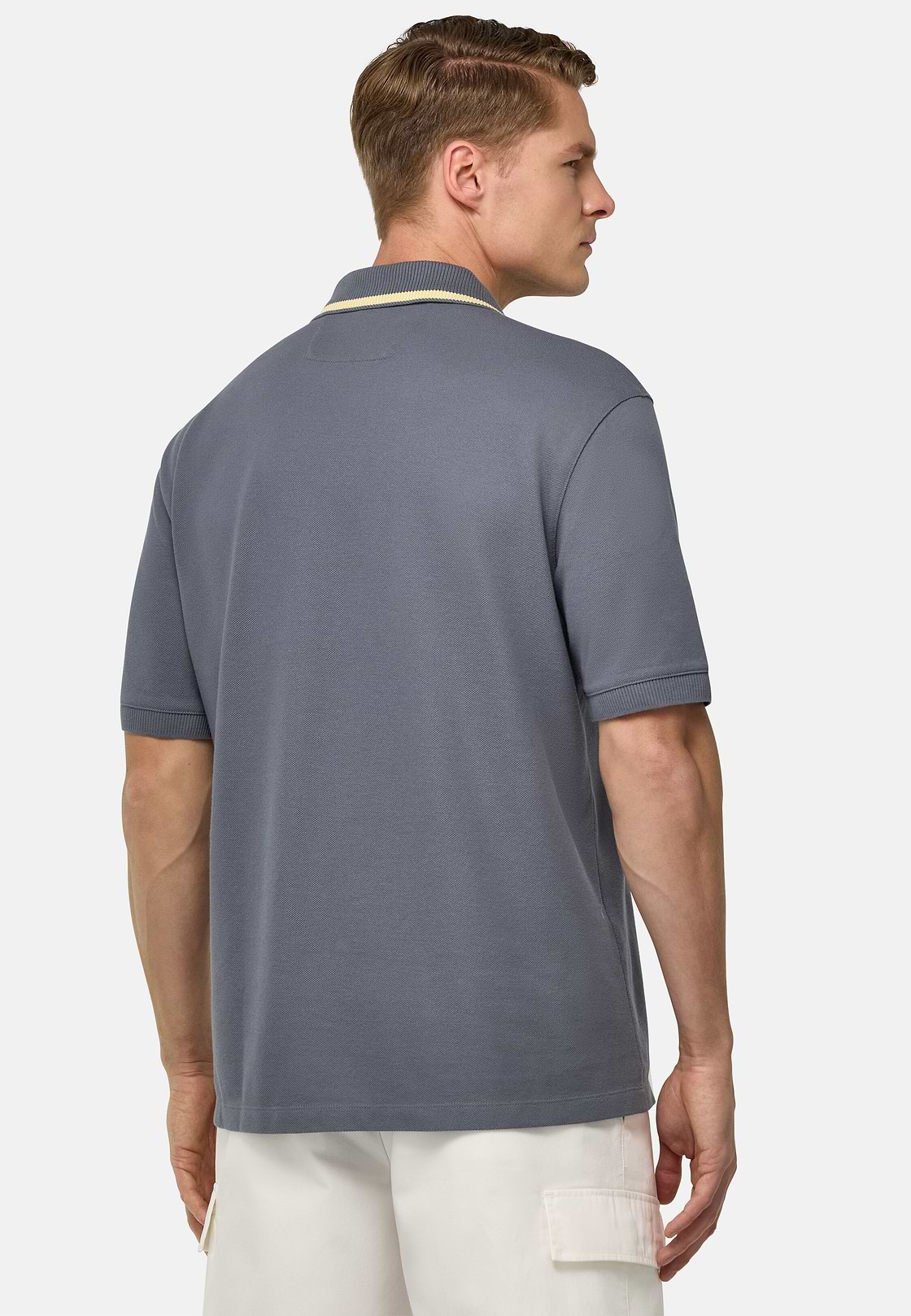 Cotton Piqué Polo Shirt, Charcoal, hi-res