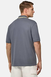Cotton Piqué Polo Shirt, Charcoal, hi-res