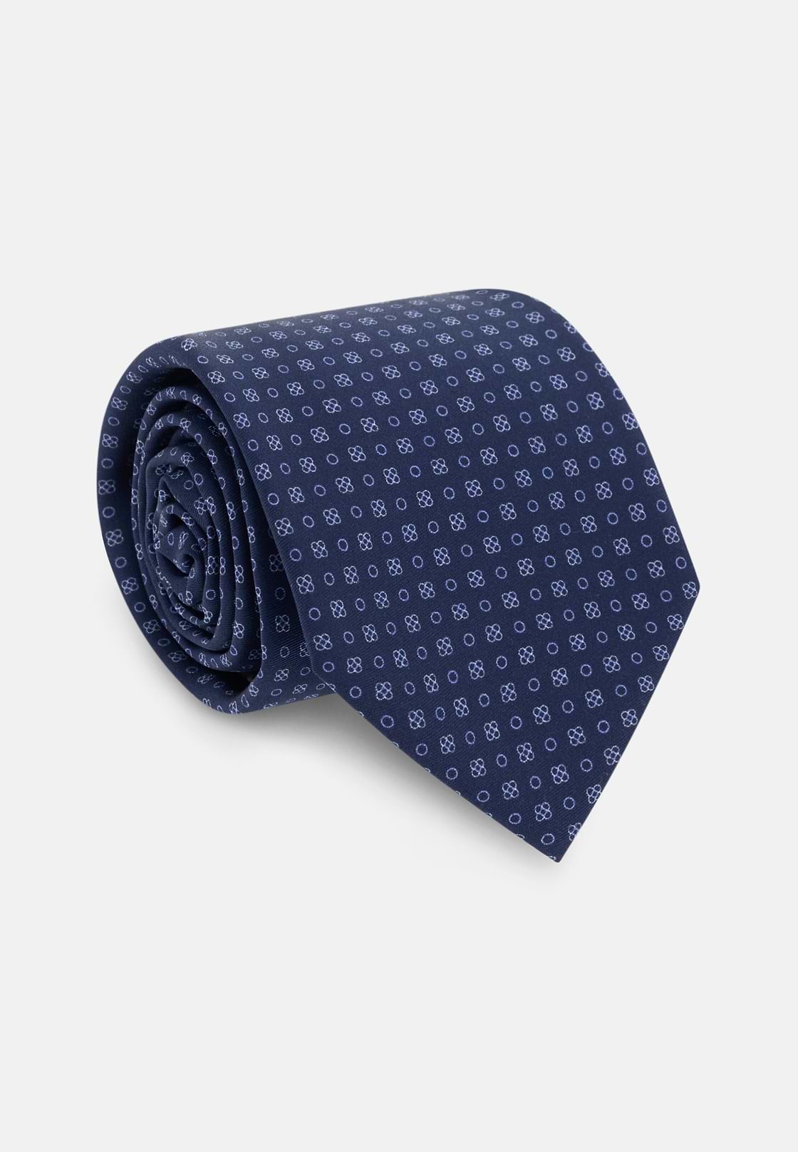 Geometric Motif Silk Tie, Navy blue, hi-res, 2