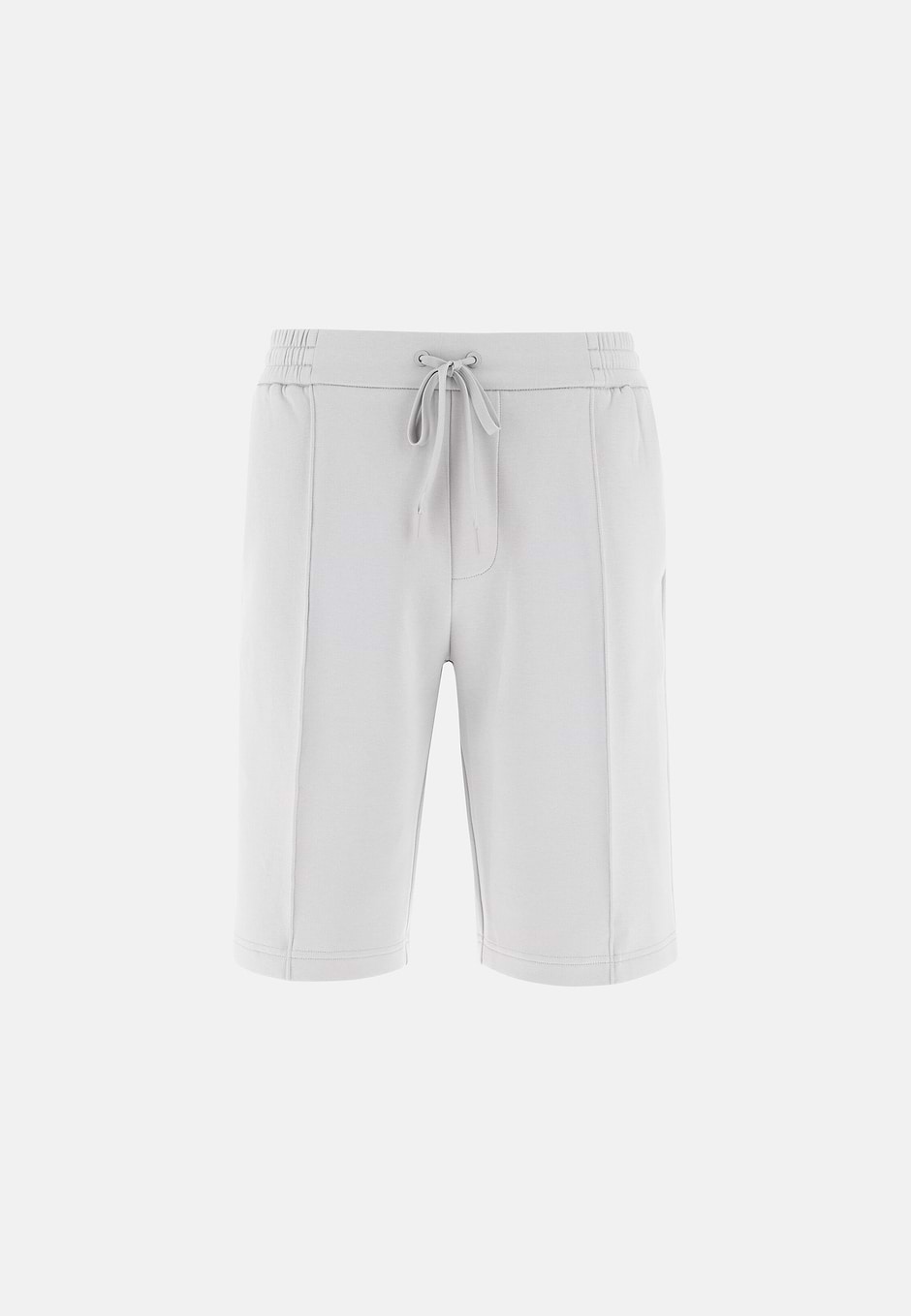 Bermuda Shorts in Lightweight Cotton Blend Scuba, Ice, hi-res