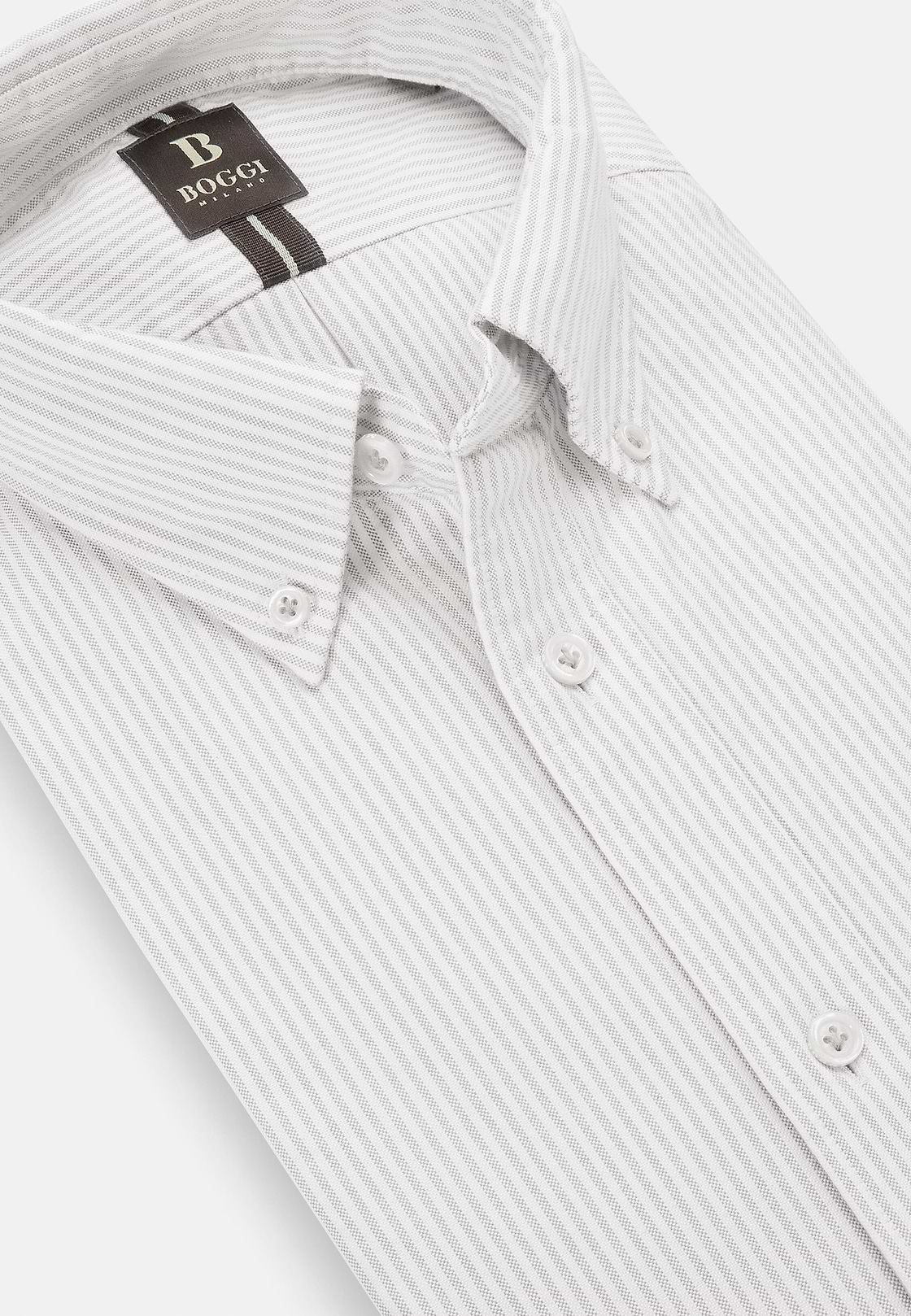 Chemise En Coton Oxford Bio Coupe Droite, Light grey, hi-res