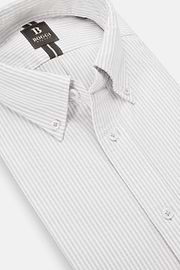 Chemise En Coton Oxford Bio Coupe Droite, Light grey, hi-res