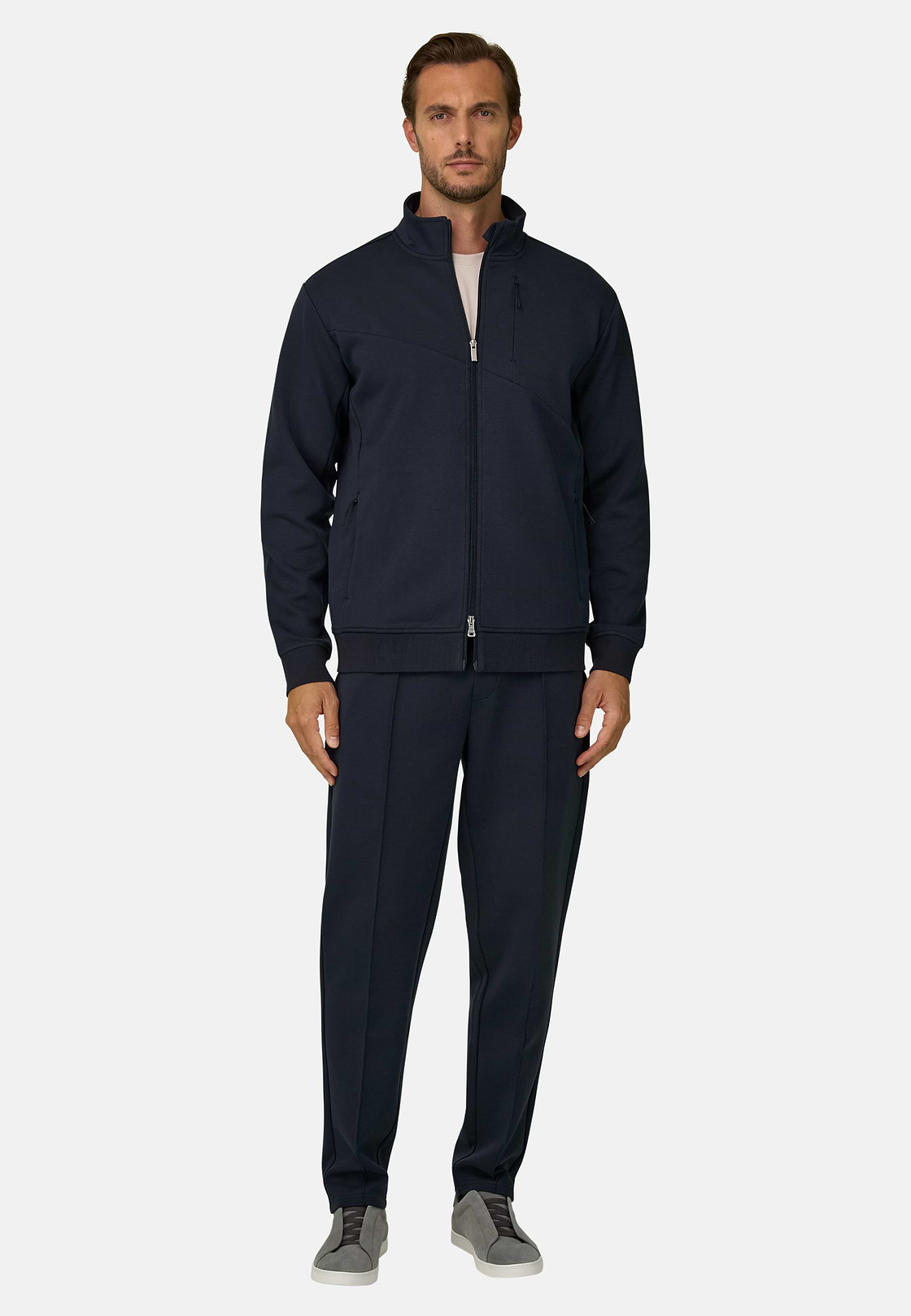 Sweatshirt with Roll Neck in Scuba, Navy blue, hi-res, 2
